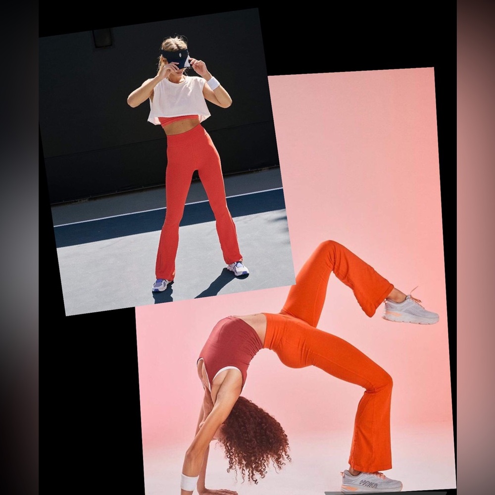Brand New Free People Good Karma Flare Leggings💖
Color is Coral Orange.
